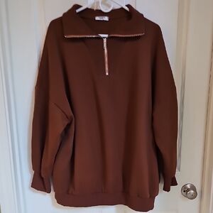 Brown Half-Zip Men's Sweater